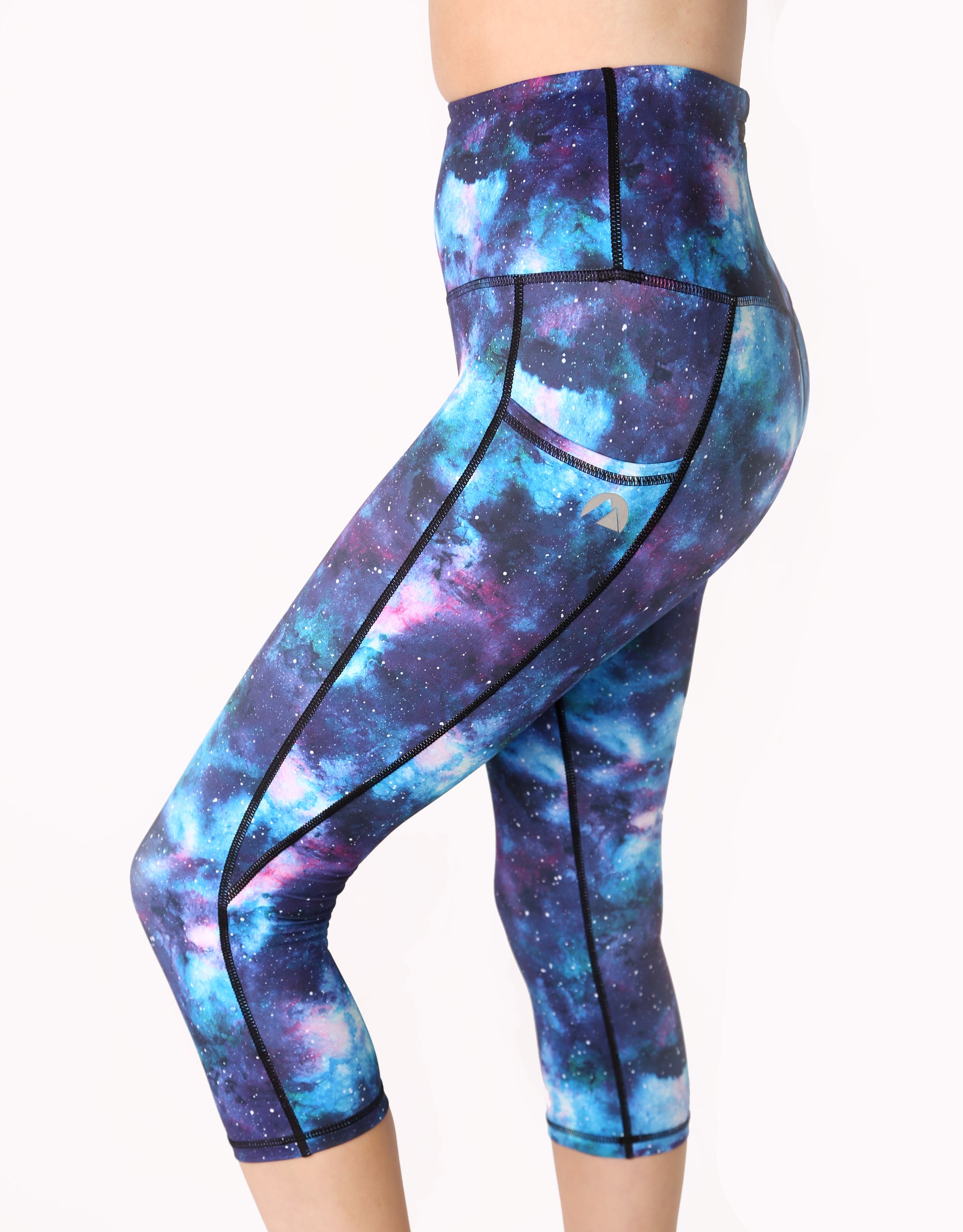 Light blue galaxy Print Yoga Leggings